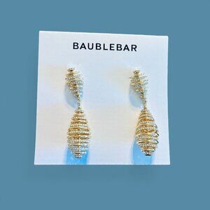 BaubleBar Elongated Gold Drop Earrings (NEW)
